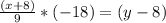 \[\frac{(x+8)}{9}*(-18)=(y-8)\]