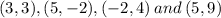 (3, 3),(5, -2),(-2, 4) \: and \: (5, 9)