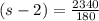 (s - 2)  =  \frac{2340}{180}