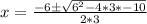 x=\frac{-6\pm \sqrt{6^2-4*3*-10}}{2*3}