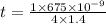 t=\frac{1\times 675\times 10^{-9}}{4\times 1.4}