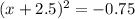 (x+2.5)^{2}=-0.75