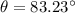 \theta=83.23^\circ