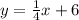 y=\frac{1}{4}x+6