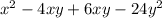 x^2-4xy+6xy-24y^2