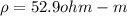 \rho = 52.9 ohm- m