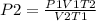 P2 = \frac{P1V1T2}{V2T1}