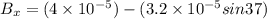 B_x = (4\times 10^{-5}) - (3.2 \times 10^{-5}sin37)