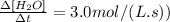 \frac{\Delta [H_{2}O]}{\Delta t}=3.0 mol/(L.s))