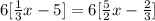 6[\frac{1}{3}x-5]=6[\frac{5}{2}x-\frac{2}{3}]