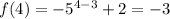 f(4)=-5^{4-3}+2=-3