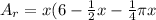 A_r=x(6-\frac{1}2x-\frac{1}4\pi x