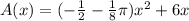 A(x)=(-\frac{1}2-\frac{1}8\pi )x^2+6x