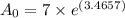 A_{0}=7\times e^{(3.4657)}