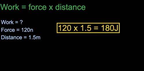 Calculate the amount of work done when a grocery store stocker uses 120n of force to lift a sack of