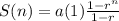 S(n) = a(1)\frac{1 - r^{n}}{1-r}