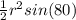 \frac{1}{2} r^{2} sin(80)