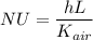 NU=\dfrac{hL}{K_{air}}