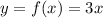 y=f(x)=3x