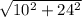 \sqrt{10^2 + 24^2}