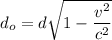 d_o=d\sqrt{1-\dfrac{v^2}{c^2}}