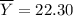 \overline{Y}=22.30