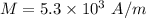 M=5.3\times 10^3\ A/m