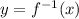 y=f^{-1}(x)