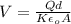 V=\frac{Qd}{K\epsilon _{o}A}