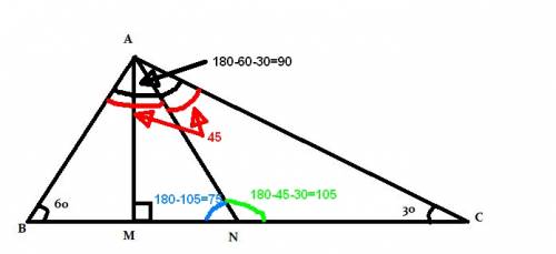 In the given figure , am  l  bc and an is the bisector of angle bac . the value of angle man is