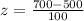 z = \frac{700-500}{100}