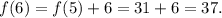 f(6)=f(5)+6=31+6=37.