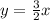 y = \frac{3}{2}x