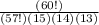 \frac{(60!)}{(57!)(15)(14)(13)}