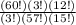 \frac{(60!)(3!)(12!)}{(3!)(57!)(15!)}