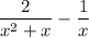 \dfrac{2}{x^2+x}-\dfrac{1}{x}