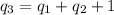 q_3=q_1+q_2+1