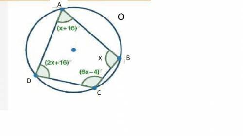 Abcd is a quadrilateral inscribed in a circle, as shown below:   circle o is shown with a quadrilate
