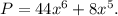 P=44x^6+8x^5.