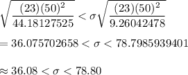 \sqrt{\dfrac{(23)(50)^2}{44.18127525}}