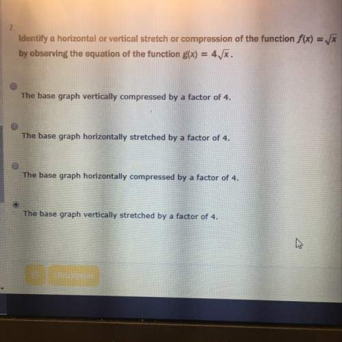 Identity a horizontal or vertical stretch or compression of the function f(x)=lxl by observing the e