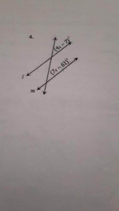 If l is parallel to m, find the value of each missing variable(s). show all of your work and identif