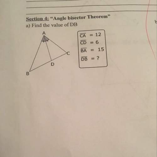 Angle bisector theorem find the value of db