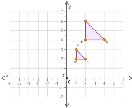 Triangle pqr is transformed to similar triangle p’q’r’: what is the scale factor of dilation? 1 ov