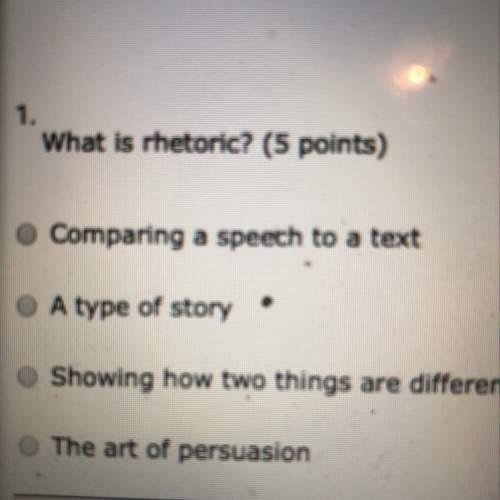 What is rhetoric? a. comparing a speech to a text b. a type of story c. showing how two things ar
