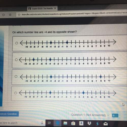 On which number line are —4 and it’s opposite shown