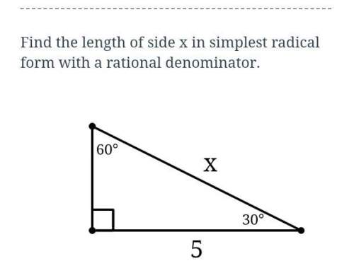 Find the length of side x in simplest radical form with a rational denominator