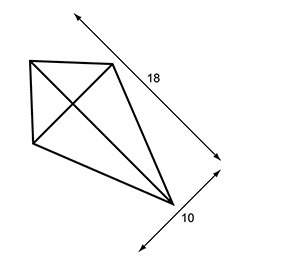 Fine the area of the kite. a. 90 sq. units b. 9 sq. units c. 180 sq. units d. 45 sq. units