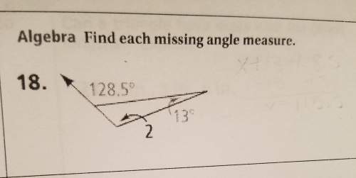 Geometry/algebra find the missing angle measure
