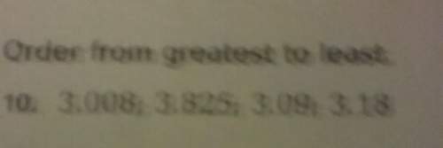 Order from greatest to least 3.008 , 3.825 , 3.09 , 3.18